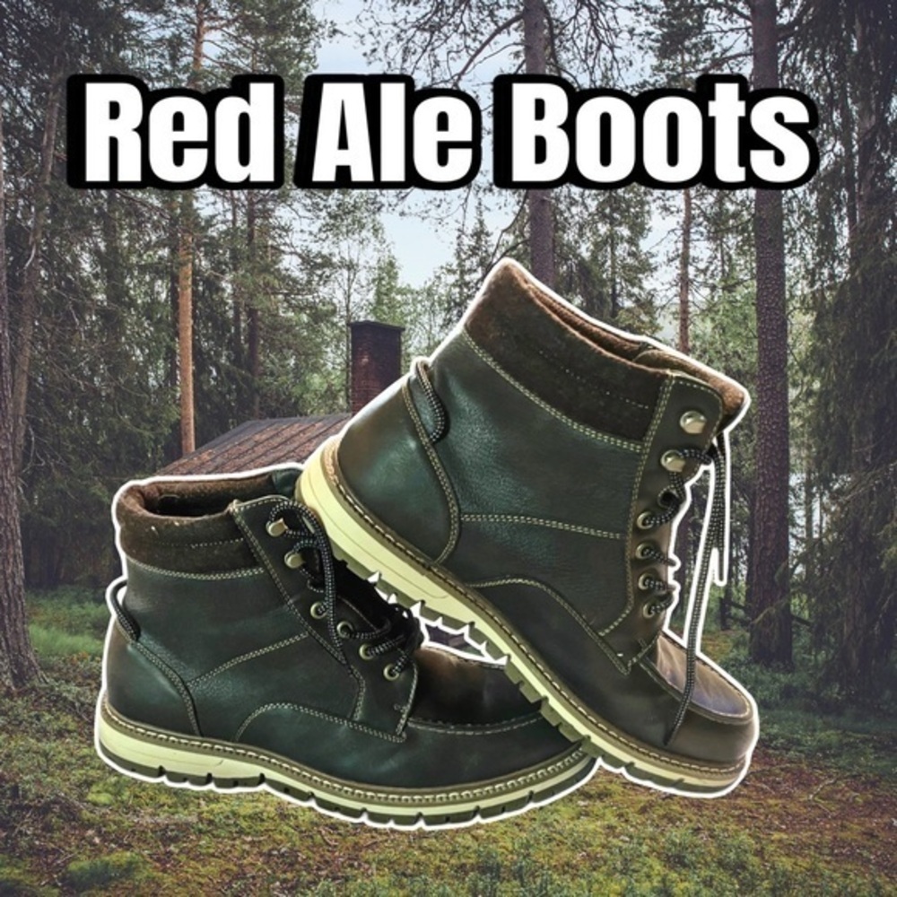 Red Ale Men Quality Crafted Boots Gray. EUC​